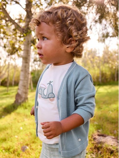 Mayoral Cardigan Tricot cuello Pico 26-01310-075 Jade