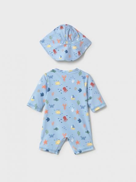 Mayoral Conjunto Baño Pelele con Gorro 26-01620-040 Azul [1]