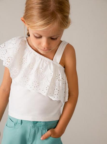 Mayoral Camiseta Tirantes Perforado 26-03022-020 Crudo