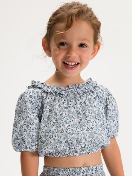 Mayoral Top Dobby Estampado 26-03026-030 Celeste