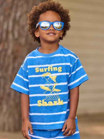 Mayoral Camisa m/c  Rayas Estampadas 26-03082-076 Azul