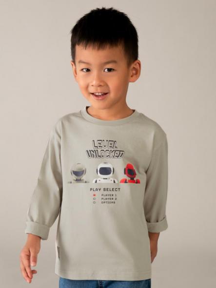 Mayoral Camiseta m/l Robots 26-03084-019 Piedra