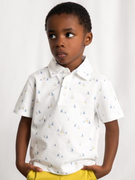 Mayoral Polo m/c Estampado 26-03101-023 Bco-Oliva