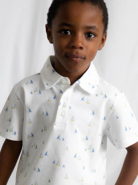 Mayoral Polo m/c Estampado 26-03101-023 Bco-Oliva [1]