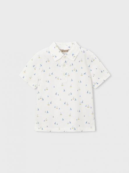 Mayoral Polo m/c Estampado 26-03101-023 Bco-Oliva [3]