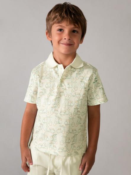 Mayoral Polo m/c Estampado 26-03104-085 Nata-Alga