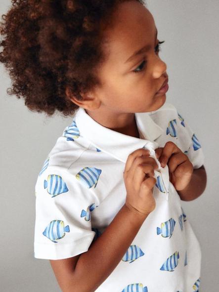 Mayoral Polo m/c Estampado 26-03104-086 Bco-Azul [1]