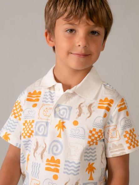 Mayoral Polo m/c Estampado 26-03104-087 Nata-Peach [2]