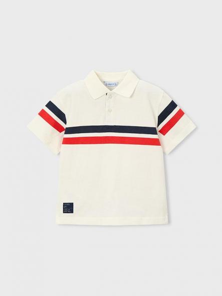 Mayoral Polo m/c Bandas 26-03107-037 Nata-Tomate [3]