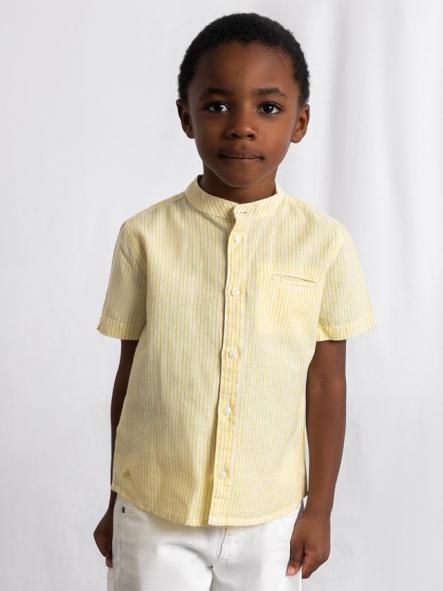 Mayoral Camisa m/c Cuello Mao Lino 26-03113-015 Oliva