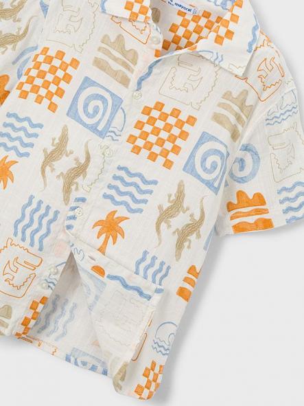Mayoral Camisa m/c  Estampada 26-03115-025 Nata-Peach [3]