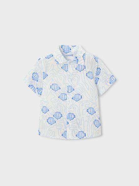 Mayoral Camisa m/c  Estampada 26-03115-027 Bco-Azul [3]
