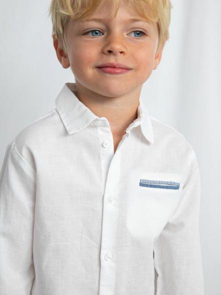 Mayoral Camisa m/l Lino Vestir 26-03117-076 Blanco [1]