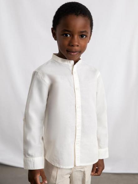 Mayoral Camisa m/l Cuello Mao Lino 26-03118-030 Nata