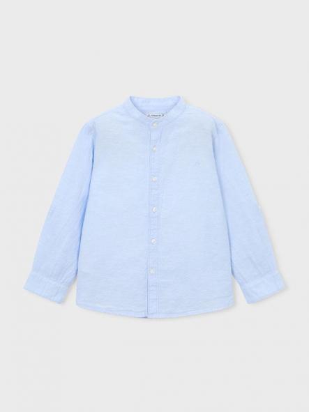 Mayoral Camisa m/l Cuello Mao Lino 26-03118-031 Celeste [1]