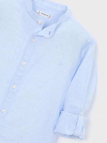 Mayoral Camisa m/l Cuello Mao Lino 26-03118-031 Celeste [3]