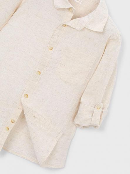 Mayoral Camisa m/c Lino Cuello camisero 26-03119-035 Avena Mez [5]