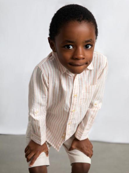 Mayoral Camisa m/c Lino Cuello camisero 26-03119-036 Peach