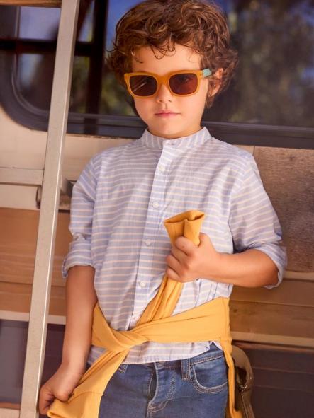 Mayoral Camisa m/l  Cuello Mao Rayas 26-03121-042 Cielo