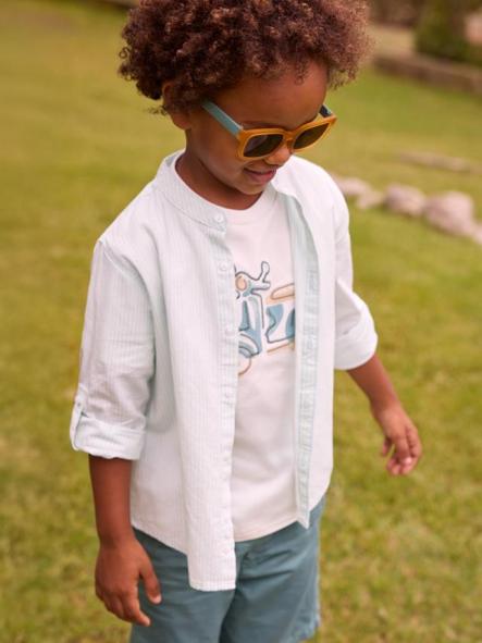 Mayoral Camisa m/l  Cuello Mao Rayas 26-03121-043 Menta