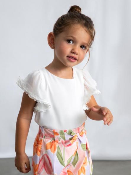 Mayoral Blusón Gasa Puntillas 26-03195-042 Crudo