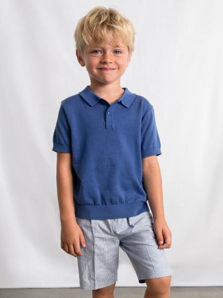 Mayoral Bermuda Lino Suiting 26-03201-049 Añil Rayas