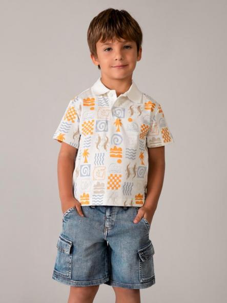 Mayoral Super Bermuda Denim Cargo 26-03206-026 Claro