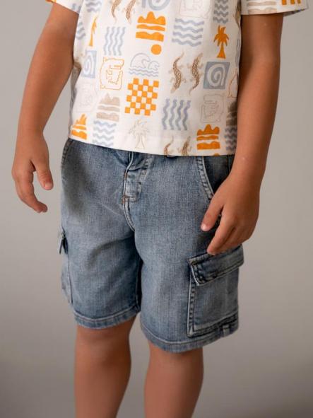 Mayoral Super Bermuda Denim Cargo 26-03206-026 Claro [1]