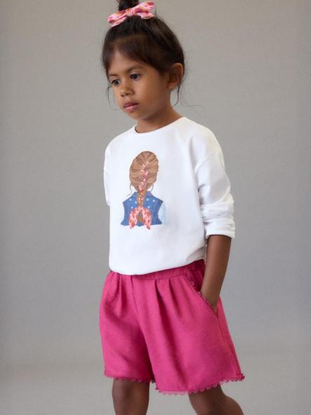 Mayoral Pantalon Corto Puntillas 26-03222-046 Petalo