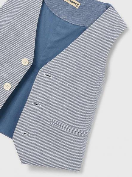 Mayoral Chaleco Lino Suiting 26-03379-025 Añil rayas [3]