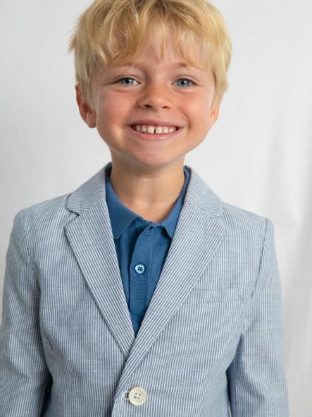 Mayoral Chaqueta Lino Suiting 26-03437-049 Añil rayas [1]