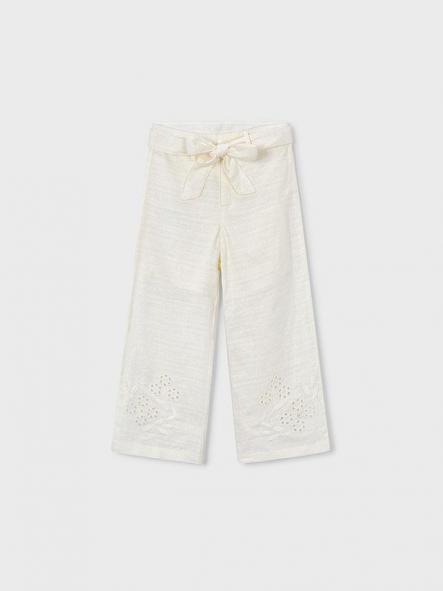 Mayoral Pantalon largo Lino Bordado 26-03585-015 Hueso [1]