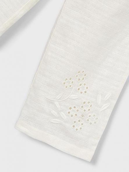 Mayoral Pantalon largo Lino Bordado 26-03585-015 Hueso [3]