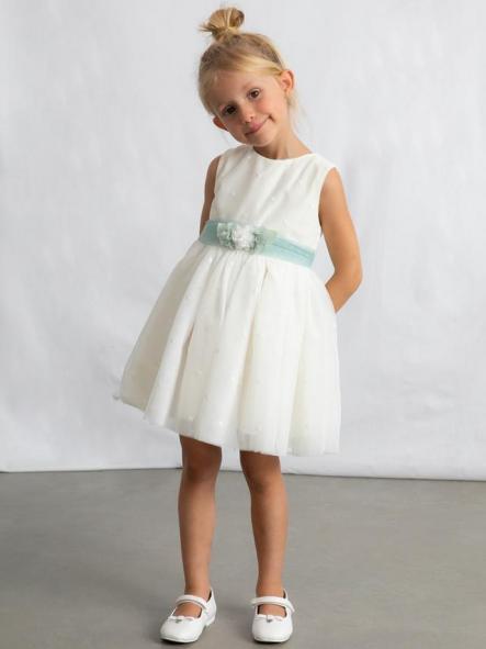 Mayoral Vestido Tul Bordado 26-03919-042 Crudo [2]