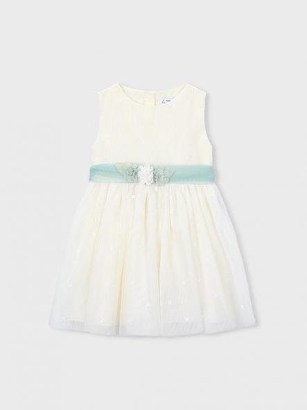 Mayoral Vestido Tul Bordado 26-03919-042 Crudo [3]