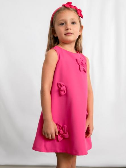 Mayoral Vestido Crepe Flores 26-03922-094 Clavel