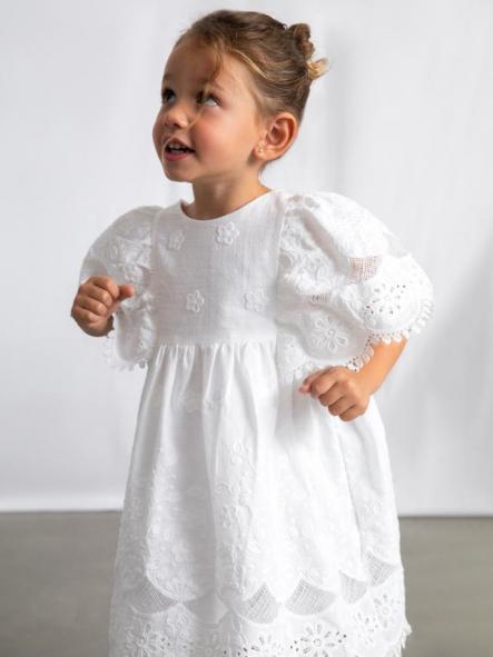 Mayoral Vestido Algodón Bordado 26-03923-081 Blanco