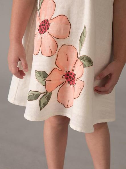 Mayoral Vestido Lino Flores 26-03931-028 Garbanzo [1]