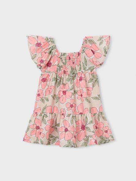 Mayoral Vestido Efecto Lino Estampado 26-03932-032 Mandarina [2]