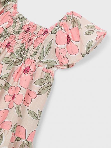 Mayoral Vestido Efecto Lino Estampado 26-03932-032 Mandarina [4]