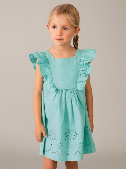 Mayoral Vestido Seersucker Perforado 26-03939-044 Oasis