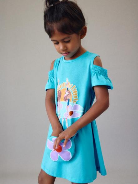 Mayoral Vestido Cut Out Bolso 26-03941-011 Caribe