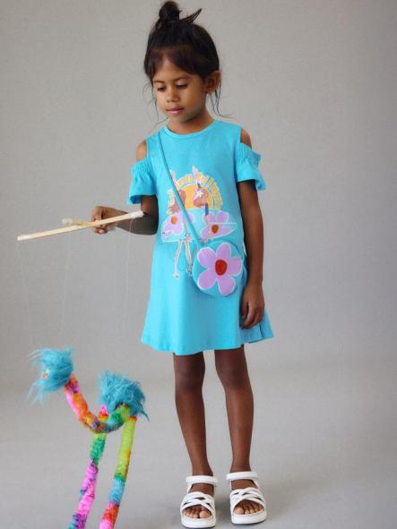 Mayoral Vestido Cut Out Bolso 26-03941-011 Caribe [1]