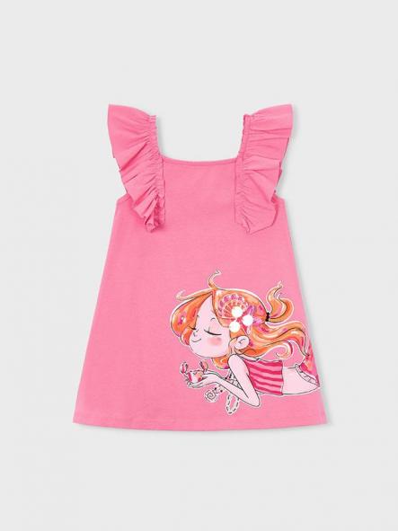 Mayoral Vestido Punto Volante 26-03943-017 Geranio