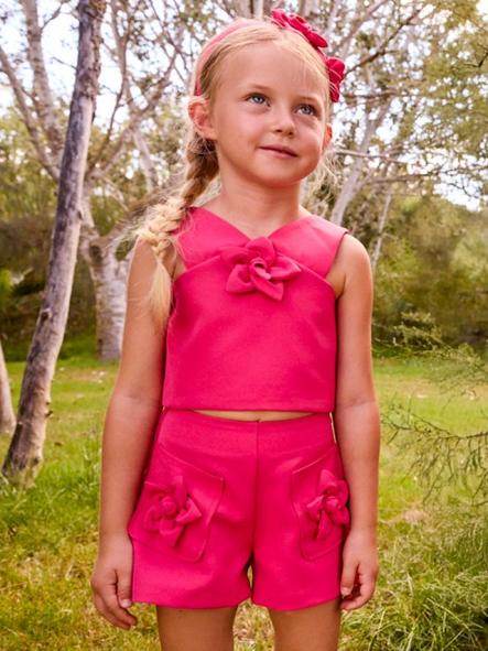 Mayoral Conjunto Bermuda Crepe Flores 26-03948-094 Clavel