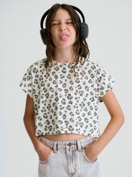 Mayoral Camiseta M/C Estampada 26-06012-020 Hueso