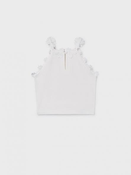 Mayoral Camiseta Tirantes Tira Guipur 26-06015-019 Blanco [4]