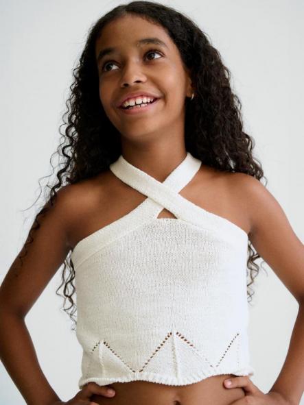 Mayoral Top Tricot Cintas Halter 26-06024-043 Hueso