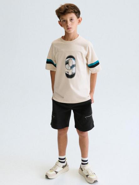 Mayoral Camiseta M/C Combinada 26-06032-014 Crema [2]