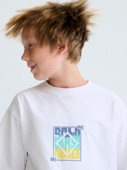 Mayoral Camiseta M/C Back Print 26-06036-029 Bco-Lemon [1]